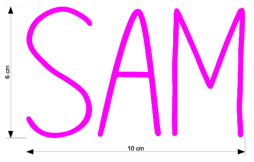 Iron on Name in 10cm - Sam
