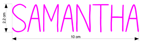 Iron on Name in 10cm - Samantha